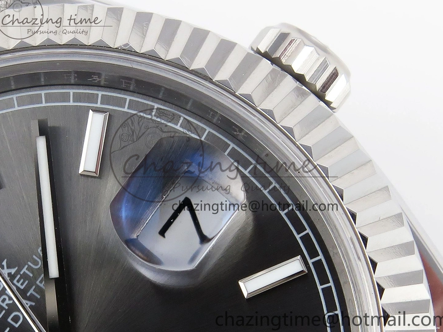 MiroTime 0328 ComfortFit DayDate 40 SS GSF Gain Weight Gray Stick Dial on President Bracelet A 1927